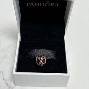 Pandora Silver Charm with Red Accents
